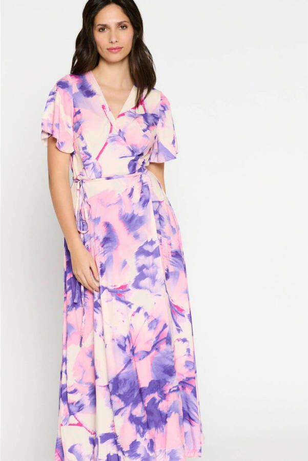 LOLALIZA maxi jurk met all over print roze paars ecru