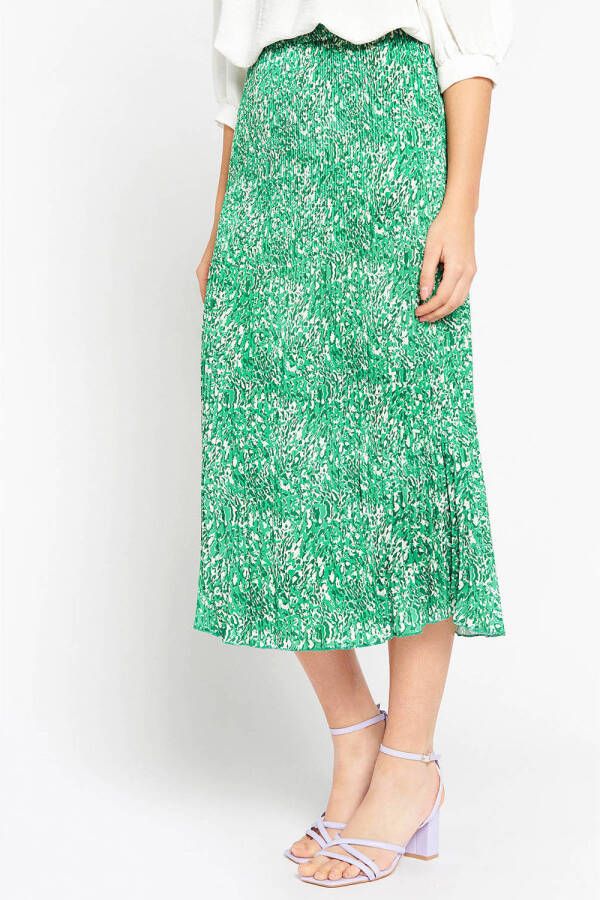 LOLALIZA midi rok met dierenprint groen