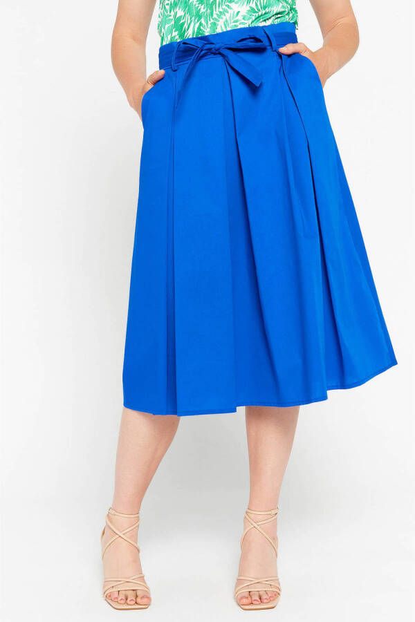 LOLALIZA midi rok met plooien blauw