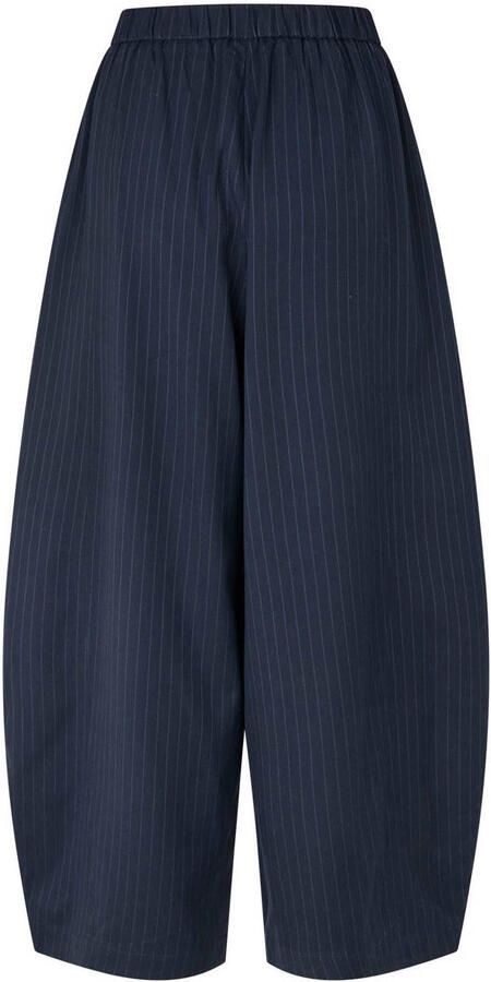 Lollys Laundry ballonbroek met krijtstreep donkerblauw - Foto 3