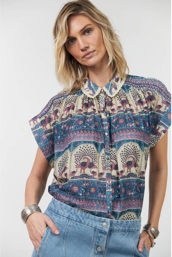 Lollys Laundry blouse blauw