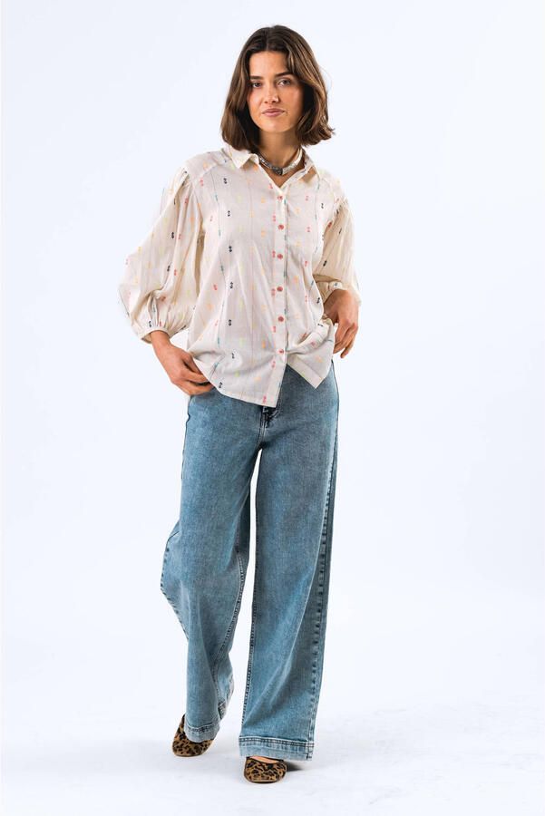 Lollys Laundry Heidill Shirt met Dropped Schouders Multicolor Dames