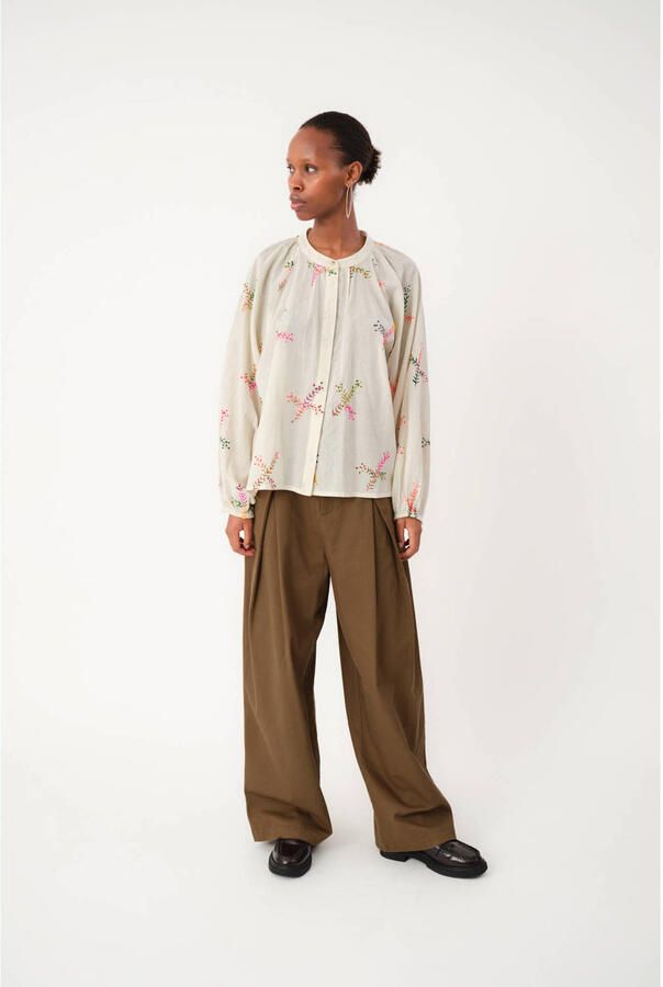 Lollys Laundry Blouse met borduursels Hailey naturel - Foto 2