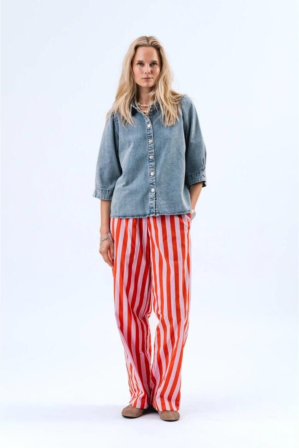 Lollys Laundry Feminine Denim Shirt met Vervaagd Effect Blue Dames - Foto 7