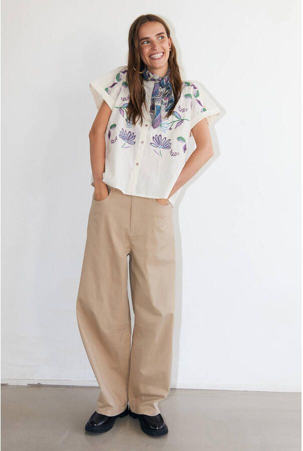Lollys Laundry gebloemde blouse crème