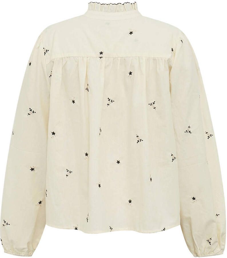 Lollys Laundry gebloemde blouse met ruches ecru - Foto 2
