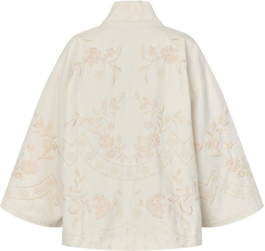 Lollys Laundry gebloemde kimono jas ecru - Foto 2