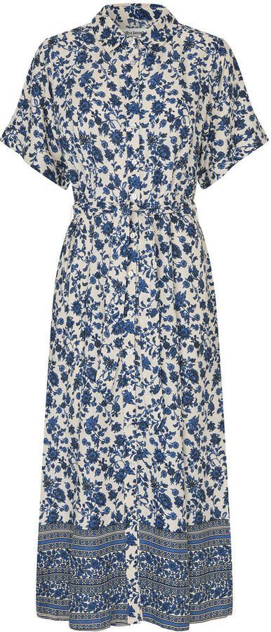 Lollys Laundry gebloemde maxi jurk donkerblauw