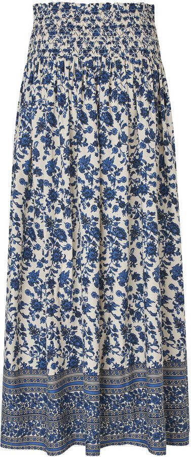 Lollys Laundry gebloemde maxi rok donkerblauw
