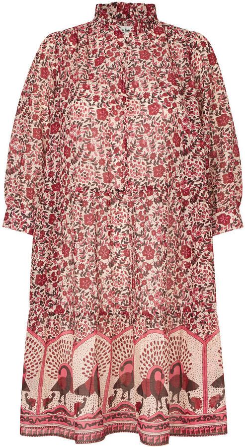 Lollys Laundry gebloemde midi jurk rood