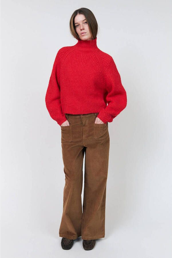 Lollys Laundry gebreide trui met wol rood - Foto 2