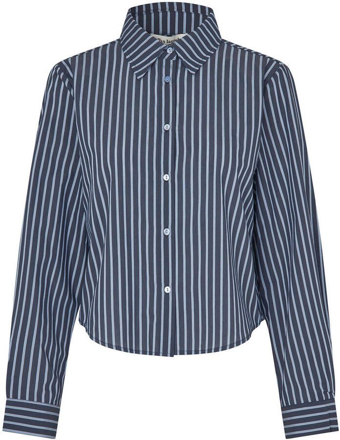Lollys Laundry gestreepte blouse blauw