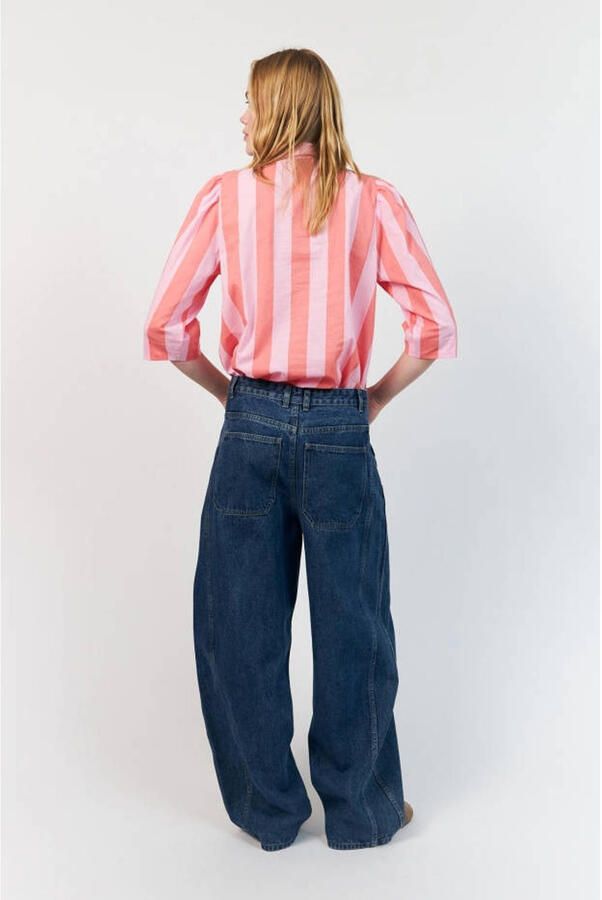 Lollys Laundry gestreepte blouse roze - Foto 3
