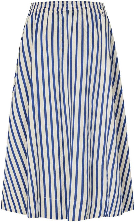 Lollys Laundry gestreepte midi rok blauw - Foto 2