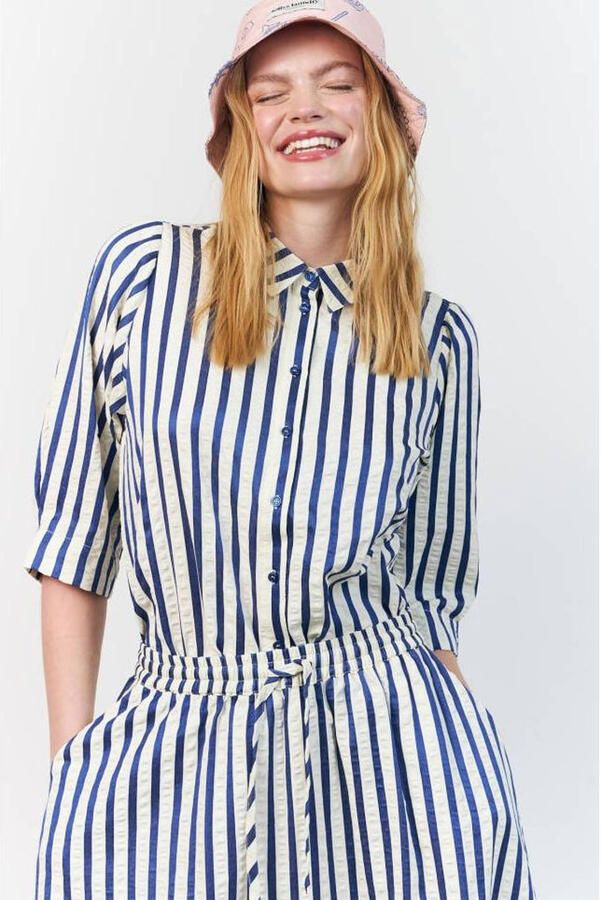 Lollys Laundry gestreepte top blauw