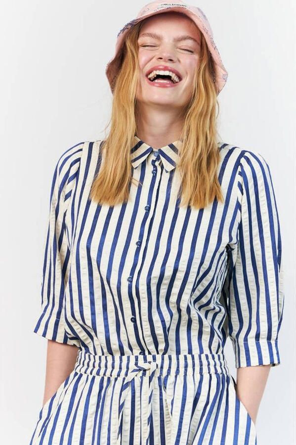 Lollys Laundry gestreepte top blauw - Foto 3