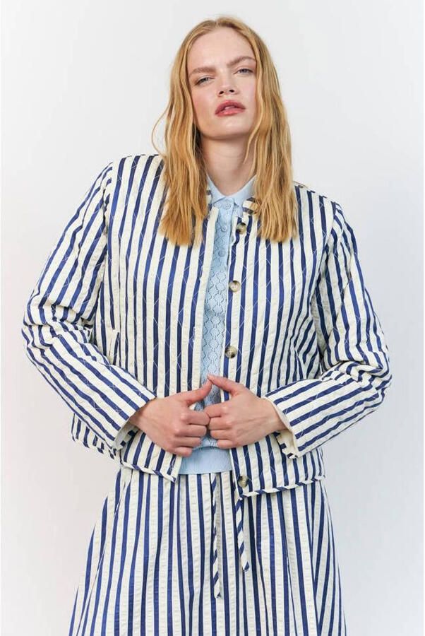 Lollys Laundry gestreepte zomerjas blauw