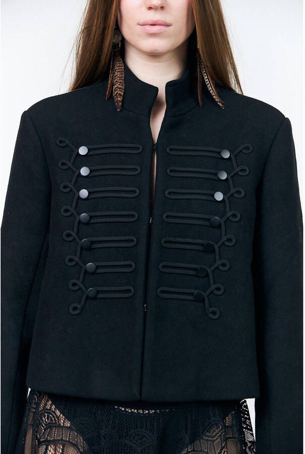 Lollys Laundry getailleerde blazer met wol zwart