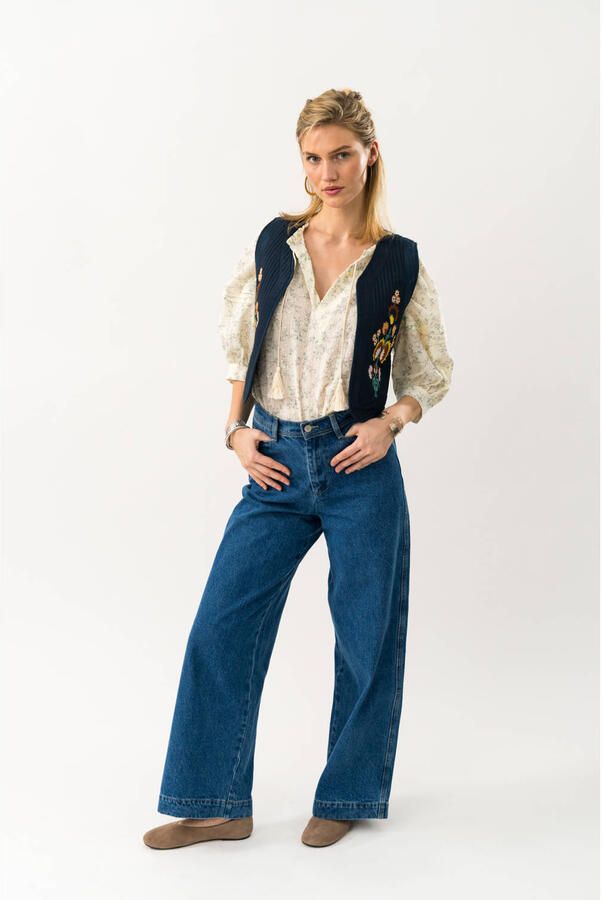Lollys laundry gilet donkerblauw