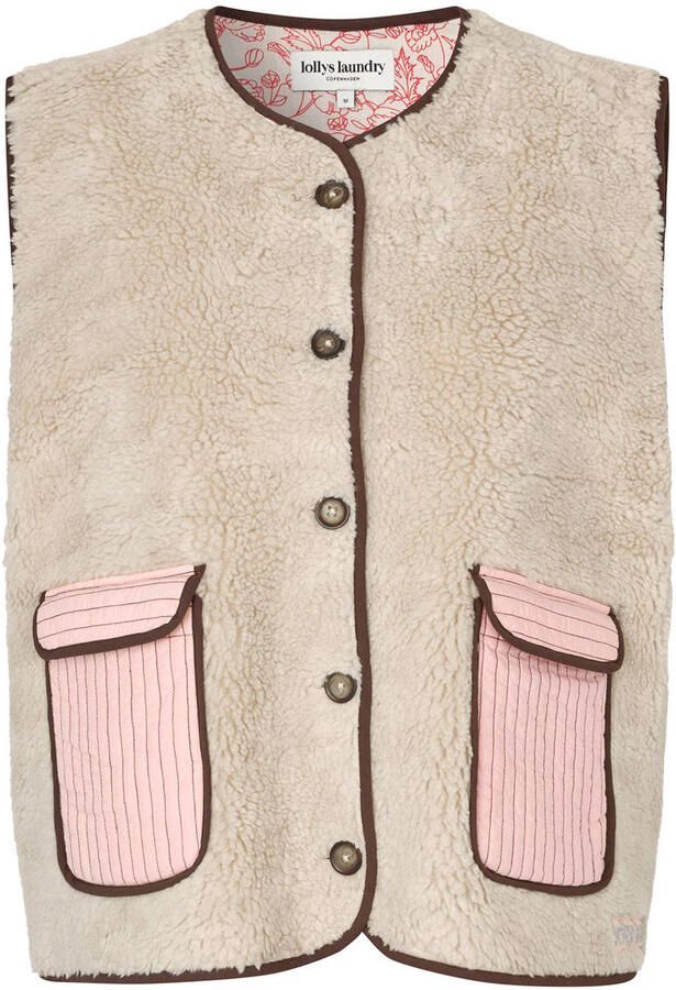 Lollys Laundry gilet met backprint beige - Foto 3