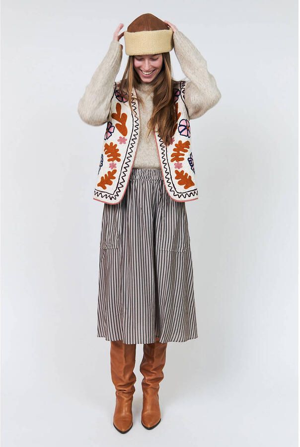 Lollys Laundry gilet met borduursels en print meerkleurig - Foto 2