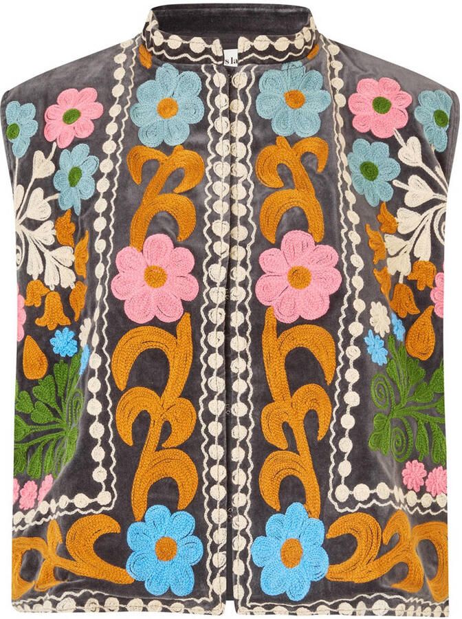 Lollys Laundry Bohemian-geïnspireerde Bloemen Geborduurde Vest Multicolor Dames