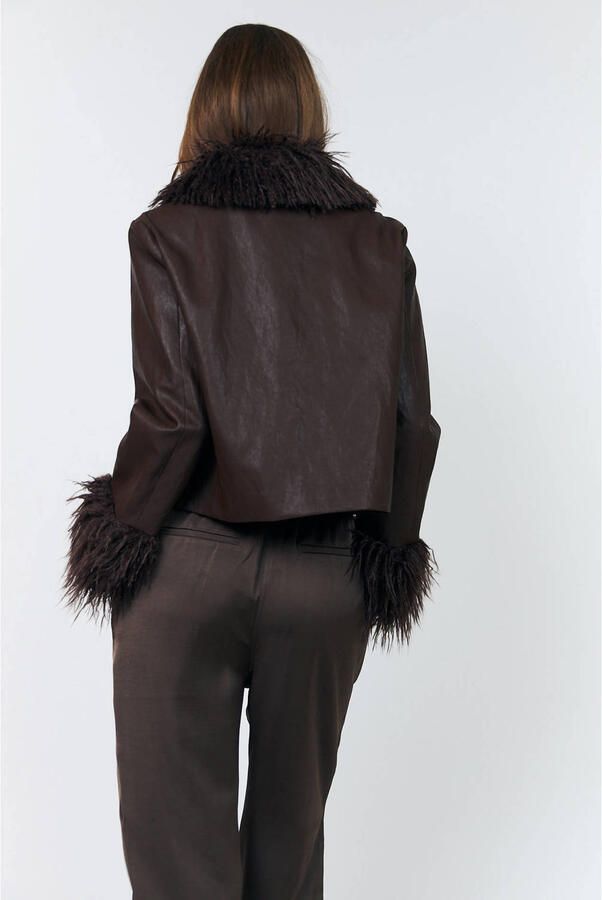Lollys Laundry high waist loose fit broek bruin - Foto 2