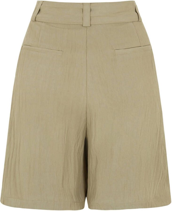 Lollys Laundry high waist regular fit chino short met ceintuur groen - Foto 2