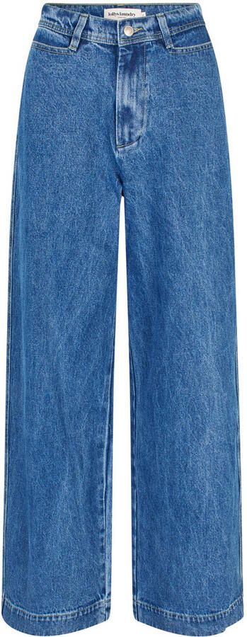 Lollys Laundry Blauwe Floridall Broek Klassiek en Modern Blue Dames