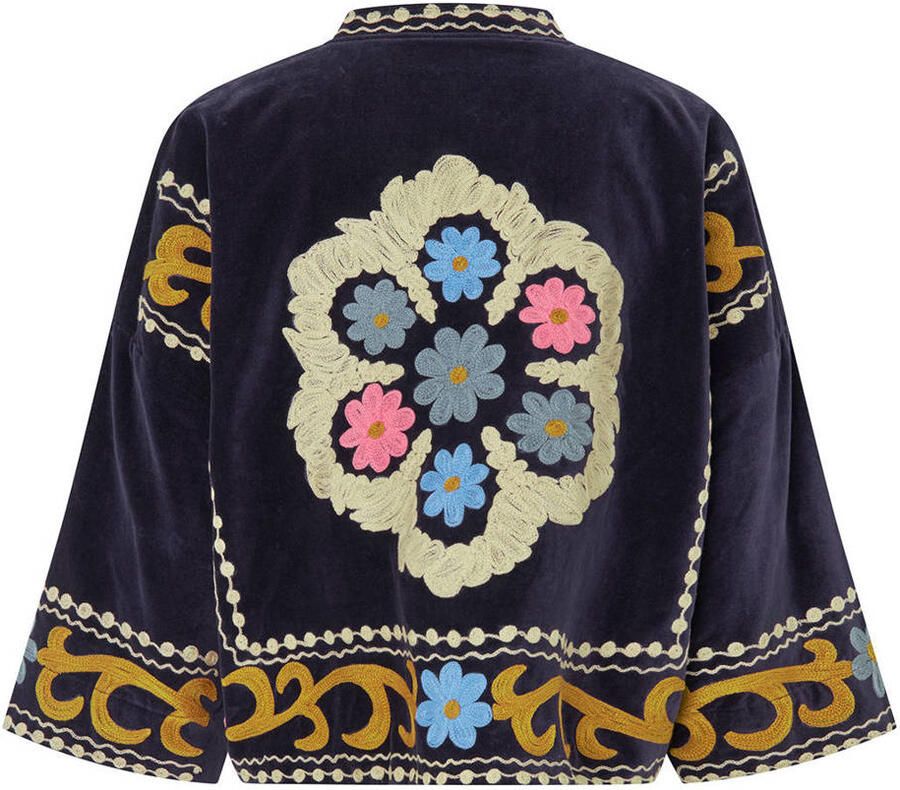 Lollys Laundry katoenen jas met print donkerblauw - Foto 2