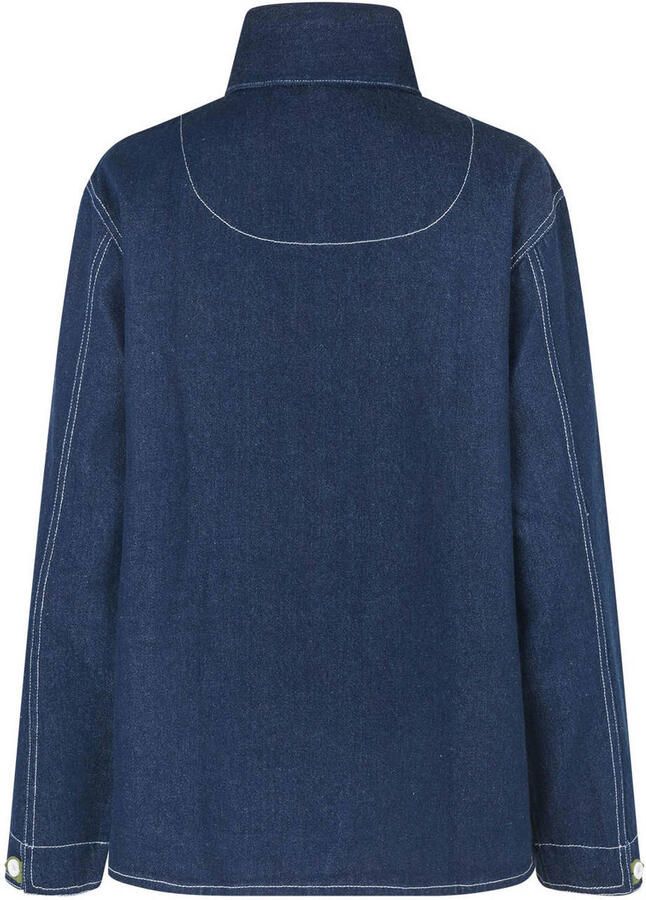 Lollys Laundry katoenen spijkerjas met borduursels donkerblauw - Foto 2