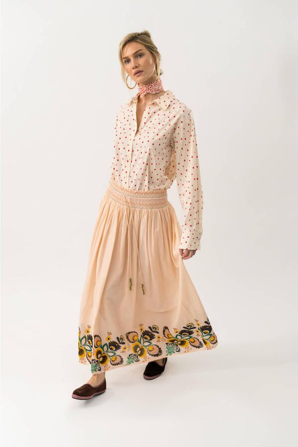 Lollys laundry midi rok lichtroze