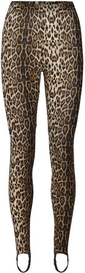 Lollys Laundry Luipaardprint Leggings met elastische tailleband Brown Dames