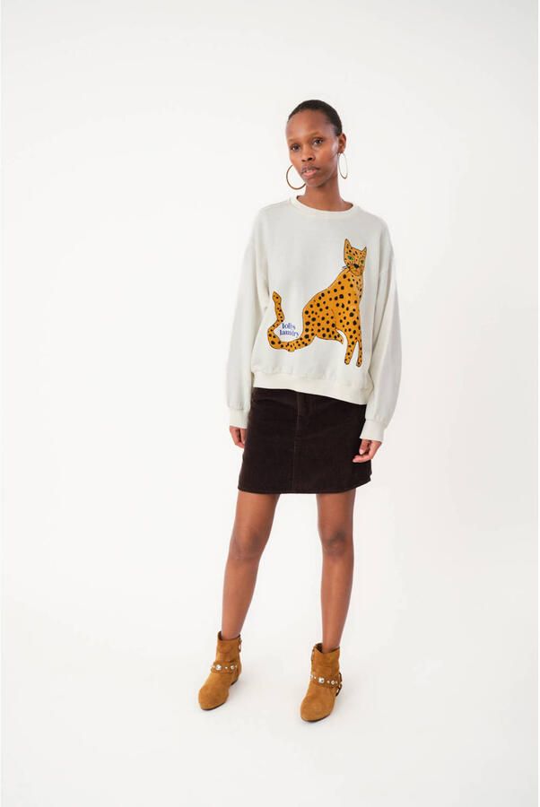 Lollys Laundry Sweater met print Sydney wit