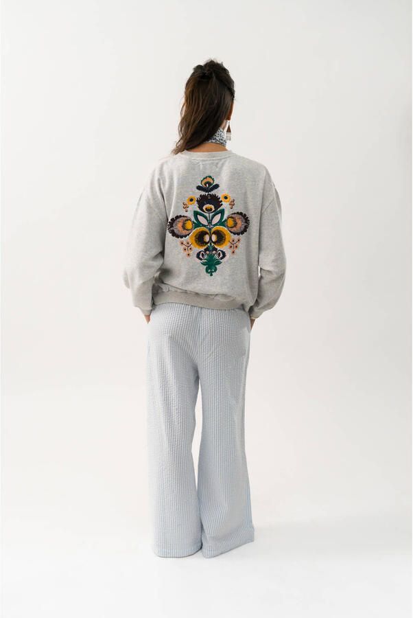 Lollys Laundry Sweater met logo Sydney grijs - Foto 3