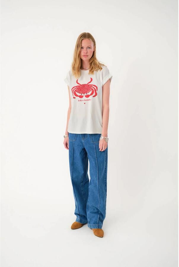 Lollys Laundry T-shirt met print Roma wit