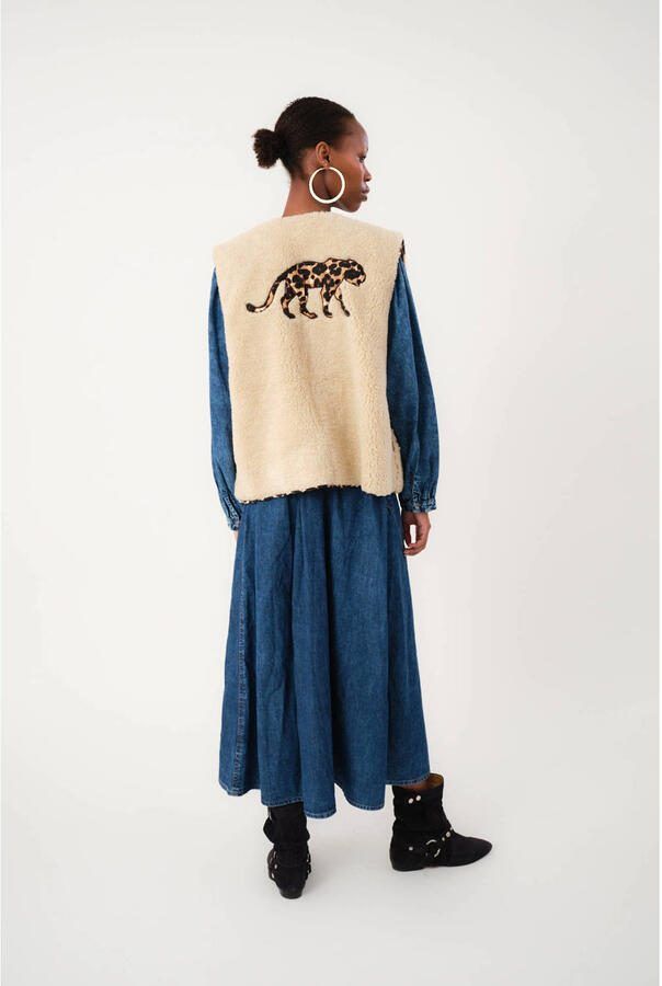 Lollys Laundry Teddy panterprint gilet Jace beige - Foto 2