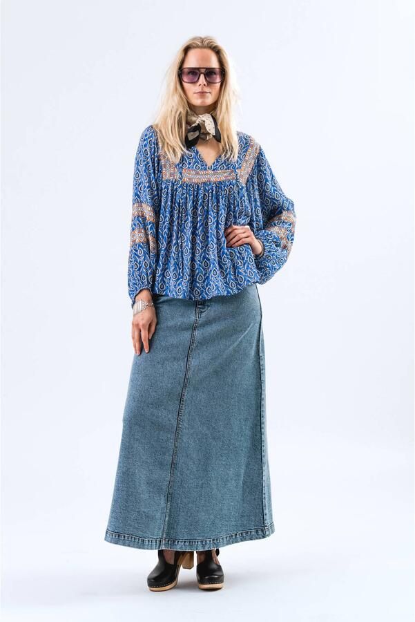 LOLLYS LAUNDRY Dames Blouses Teelll Blouse Ls Blauw - Foto 6