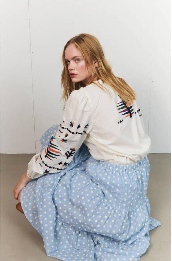Lollys Laundry top met borduursels ecru - Foto 3