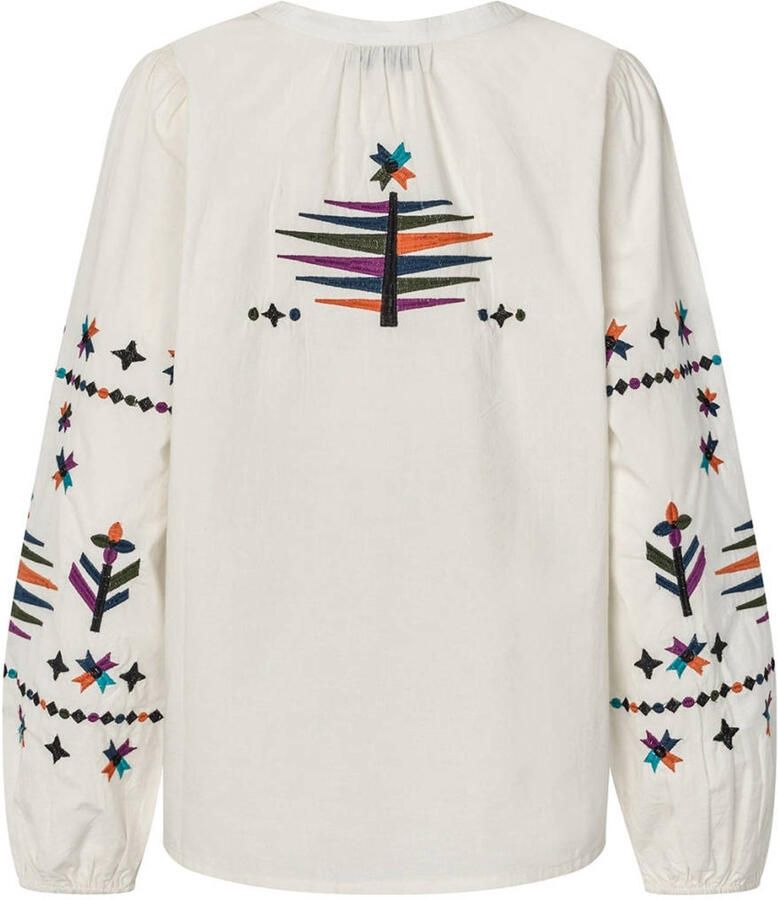 Lollys Laundry top met borduursels ecru - Foto 2