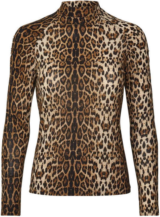 Lollys Laundry top met col en panterprint