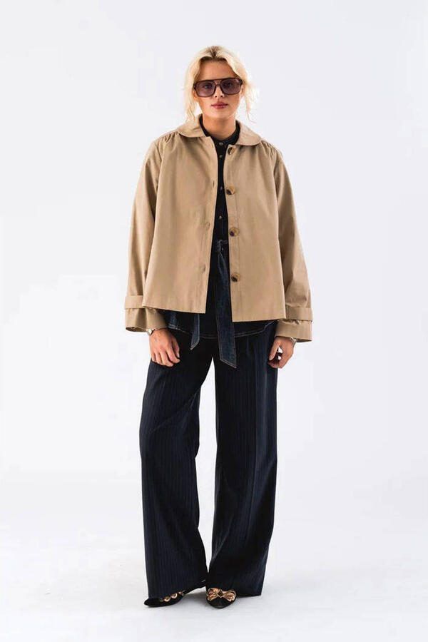 Lollys Laundry Elegante Tijdloze Violall Jas Ecru Beige Dames - Foto 2