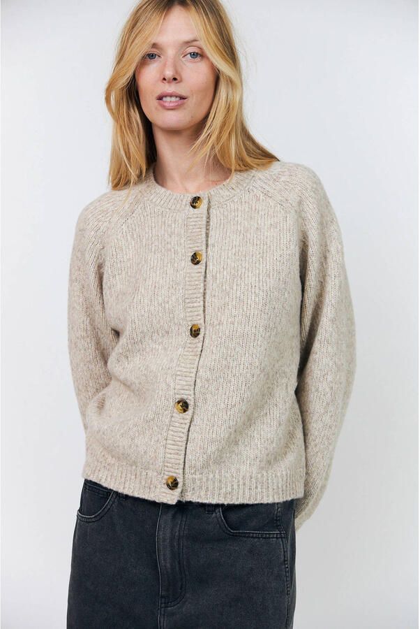 Lollys Laundry vest met wol beige