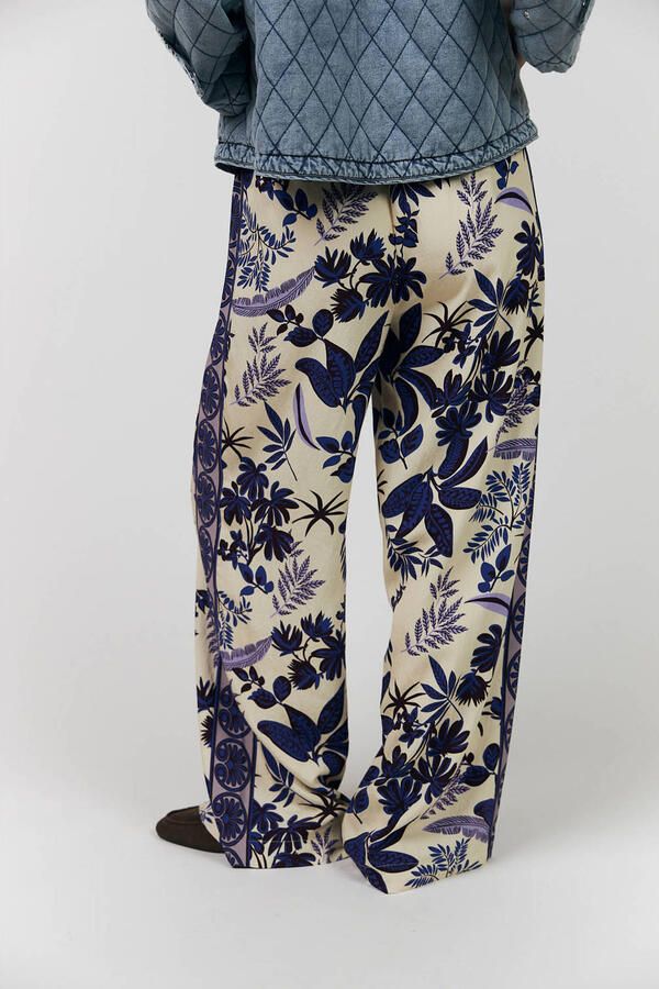 Lollys Laundry wide leg high waist broek blauw