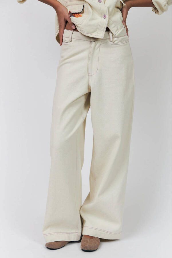 Lollys Laundry wide leg jeans ecru