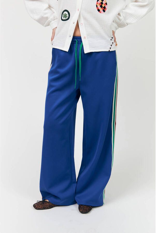Lollys Laundry wide leg regular waist broek blauw