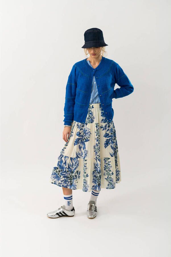 Lollys laundry wollen gebreid vest blauw