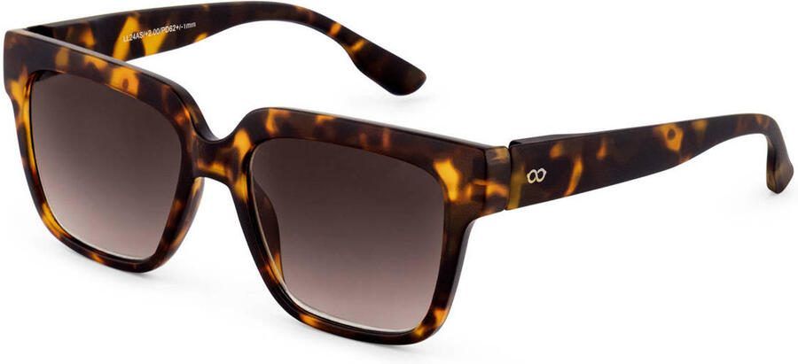 Looplabb zonnebril met tortoise print Max Sun donkerbruin