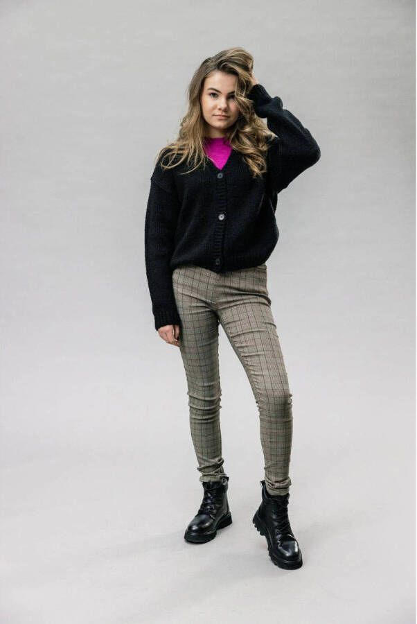 LOOXS 10sixteen longsleeve met borduursels donkerroze Meisjes Polyester Opstaande kraag 140