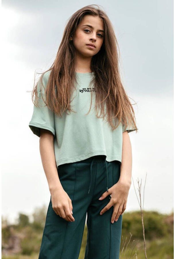 LOOXS Meisjes Broeken 10sixteen Interlock Wideleg Pants Groen